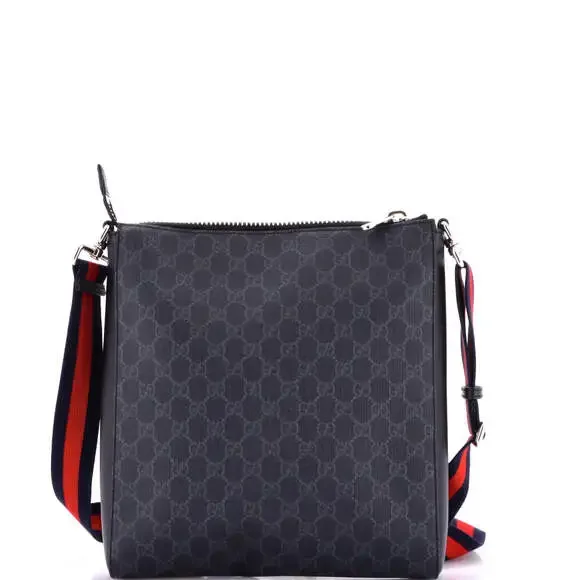 Gucci Web Strap Front Zip Messenger Bag #222328G12B - Picture 3 of 7